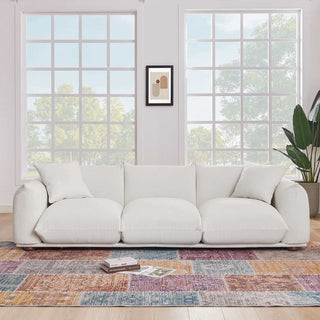 boucle upholstered sofa 