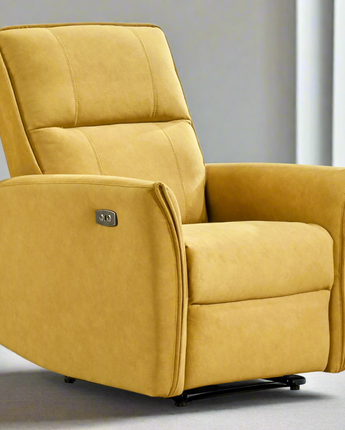 Asheville Dark Yellow Suede Recliner Chair