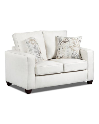 Living Room Relay Linen Loveseat with Two Throw Pillows