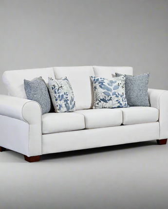 Living Room Pembroke Sofa with Four Throw Pillows