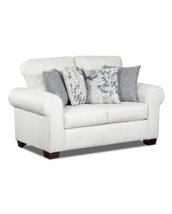 Living Room Pembroke Loveseat with Four Throw Pillows