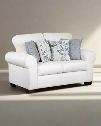 Living Room Pembroke Loveseat with Four Throw Pillows