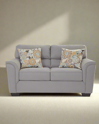 Flared Arm Miranda Loveseat with Two Pillows