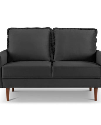 57 Inch Wide Upholstered Two Cushion Loveseat with Cambered Arms