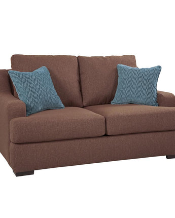 American Furniture Classics Model 8-020-A65V2 Earthtone Cinnamon Sloped Track Arm Loveseat