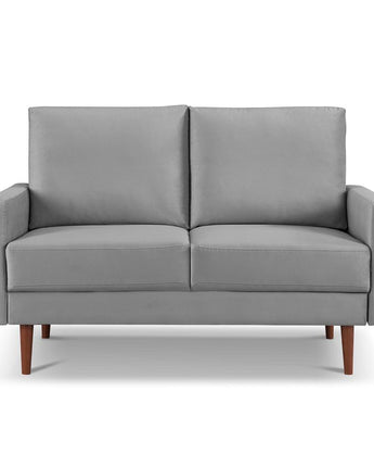 57 Inch Wide Upholstered Two Cushion Loveseat with Square Arms