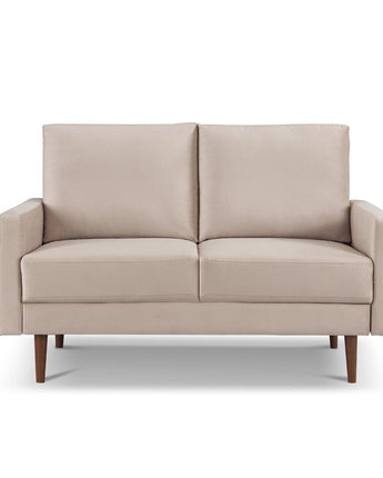 57 Inch Wide Upholstered Two Cushion Loveseat with Square Arms