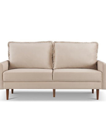 69 Inch Wide Upholstered Two Cushion Sofa with Cambered Arms