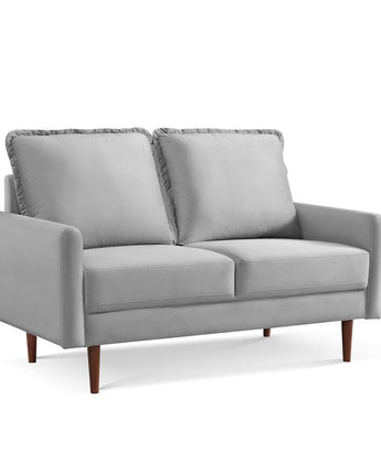 57 Inch Wide Upholstered Two Cushion Loveseat with Cambered Arms