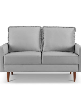 57 Inch Wide Upholstered Two Cushion Loveseat with Cambered Arms