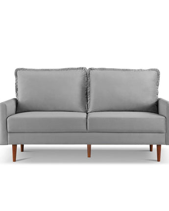 69 Inch Wide Upholstered Two Cushion Sofa with Cambered Arms