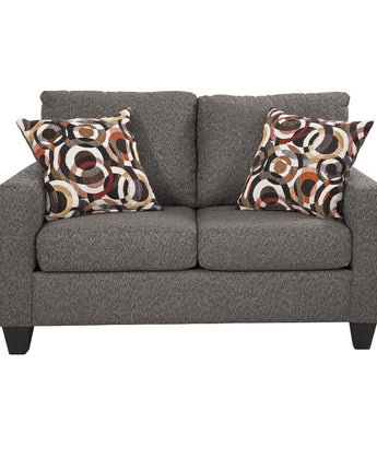 American Furniture Classics Charcoal Loveseat with 2 Accent Pillows