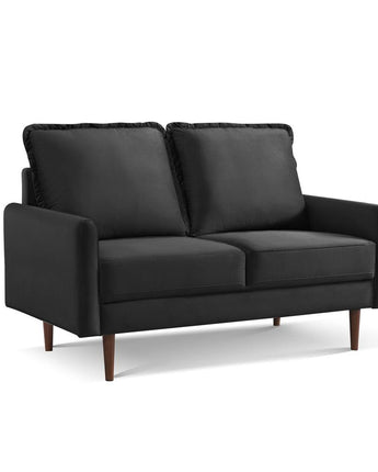 57 Inch Wide Upholstered Two Cushion Loveseat with Cambered Arms