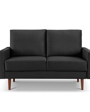 57 Inch Wide Upholstered Two Cushion Loveseat with Square Arms