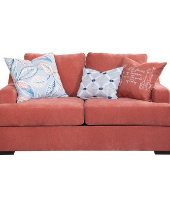 Classic Paprika Loveseat with Three Pillows