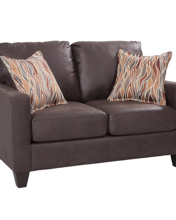 American Furniture Classics Loveseat with Two Accent Pillows, Brown