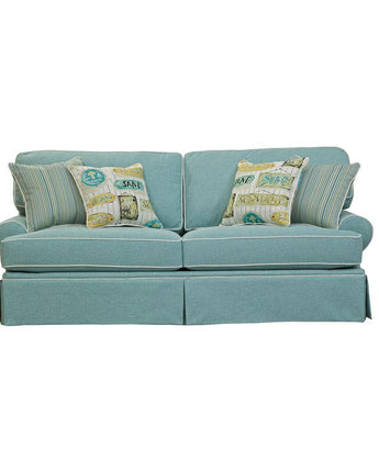 American Furniture Classics Coastal Aqua Sofa with Four Accent Pillows