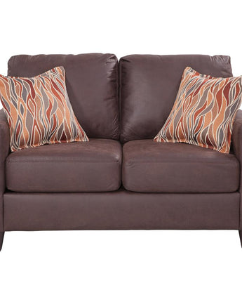 American Furniture Classics Loveseat with Two Accent Pillows, Brown