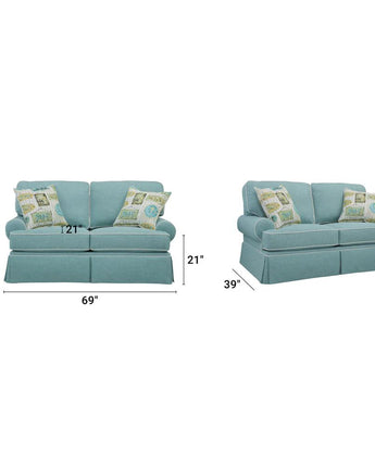 American Furniture Classics Loveseat with Four Accent Pillows