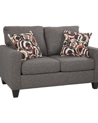 American Furniture Classics Charcoal Loveseat with 2 Accent Pillows