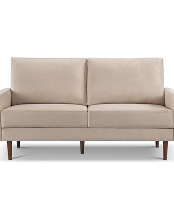 69 Inch Wide Upholstered Two Cushion Sofa with Square Arms