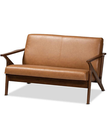 Leather Effect Loveseat