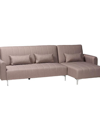 Lanoma Contemporary Clay Fabric Upholstered Convertible Sleeper Sofa