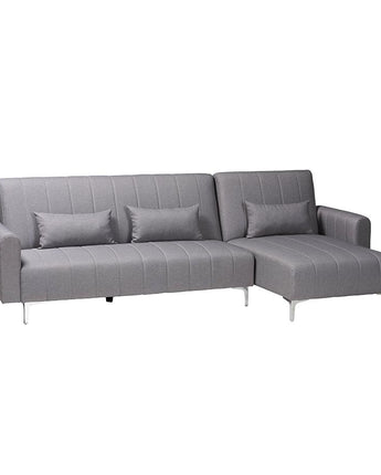 Lanoma Contemporary Slate Grey Fabric Upholstered Convertible Sleeper Sofa