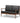 Venza Mid-Century Modern Walnut Wood Black Faux Leather 2-Seater Loveseat