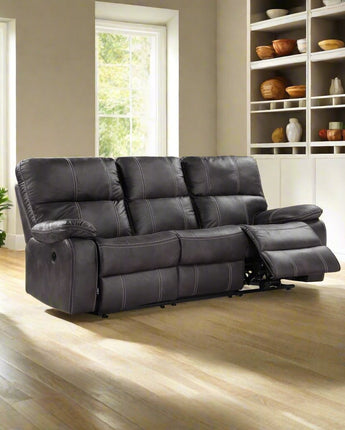 86" Power Reclining Sofa with Dual Recliners, Microsuede Upholstery