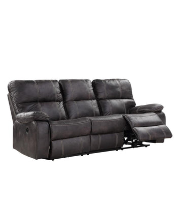 86" Power Reclining Sofa with Dual Recliners, Microsuede Upholstery