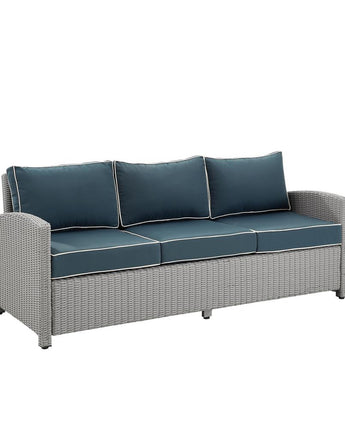 Bradenton Outdoor Wicker Sofa Navy/Gray