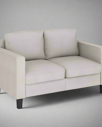 Furinno Bayonne Modern Upholstered Loveseat, Fog