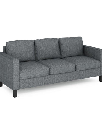 Furinno Bayonne Modern Upholstered 3-Seater Sofa, Gunmetal