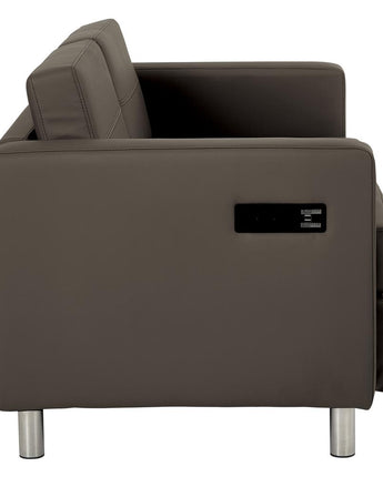 Atlantic Loveseat with Dual Charging Station in Dillon Graphite Fabric K/D, ATL52-R111