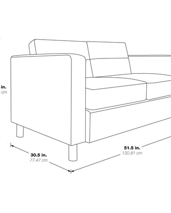 Pacific LoveSeat In Tangerine Fabric, PAC52-M5