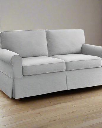 Slip Cover Sofa in Fog Fabric