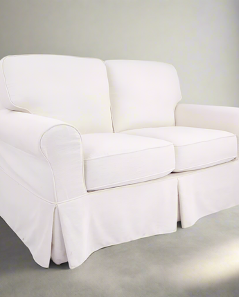 Loveseat with Ivory Slip Cover