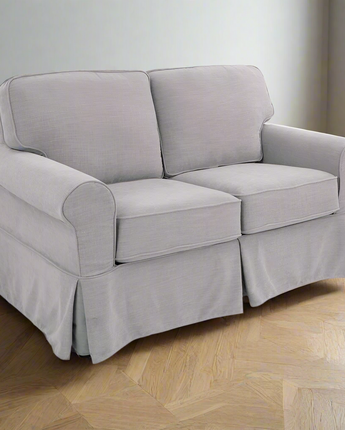 Loveseat with Fog Slip Cover