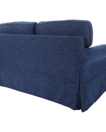 Loveseat with Navy Slip Cover