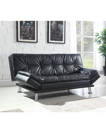 Dilleston Tufted Back Upholstered Sofa Bed Black