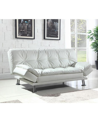 Dilleston Tufted Back Upholstered Sofa Bed White