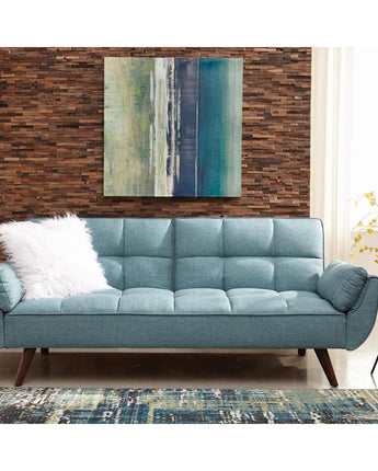 Caufield Biscuit-tufted Sofa Bed Turquoise Blue