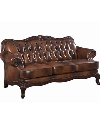 Victoria Rolled Arm Sofa Tri-tone and Brown