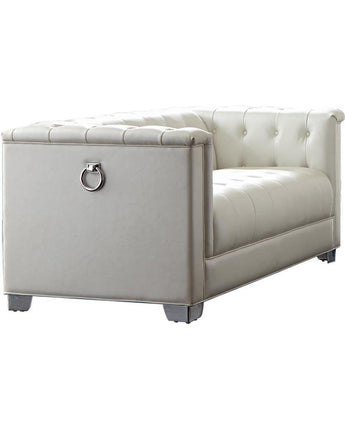 Chaviano Tufted Upholstered Loveseat Pearl White