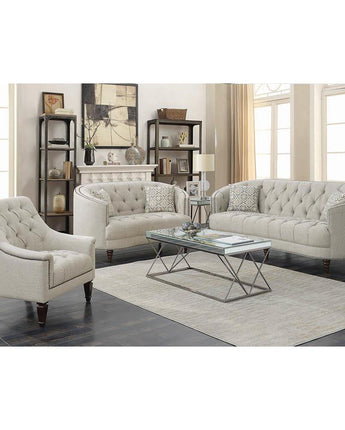 Avonlea Sloped Arm Upholstered Sofa Trim Grey