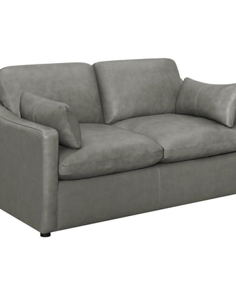 Grayson Sloped Arm Upholstered Loveseat Grey