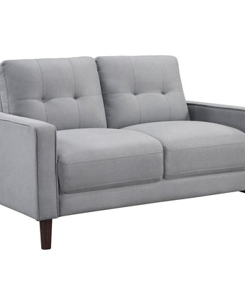 Bowen Upholstered Track Arms Tufted Loveseat Grey