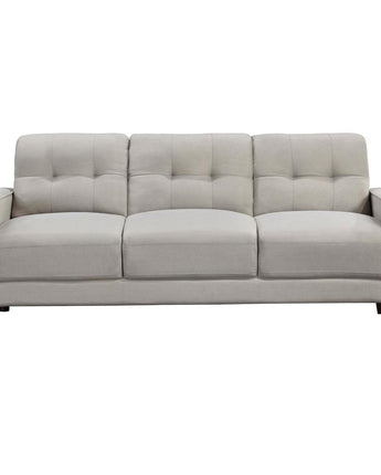 Bowen Upholstered Track Arms Tufted Sofa Beige