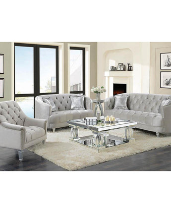 Avonlea Sloped Arm Tufted Sofa Grey